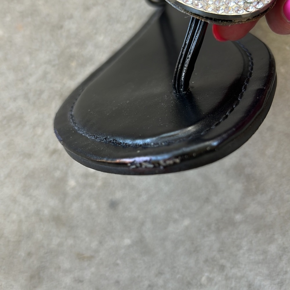 Aldo Black Rhinestone Sandals - Picture 6 of 8